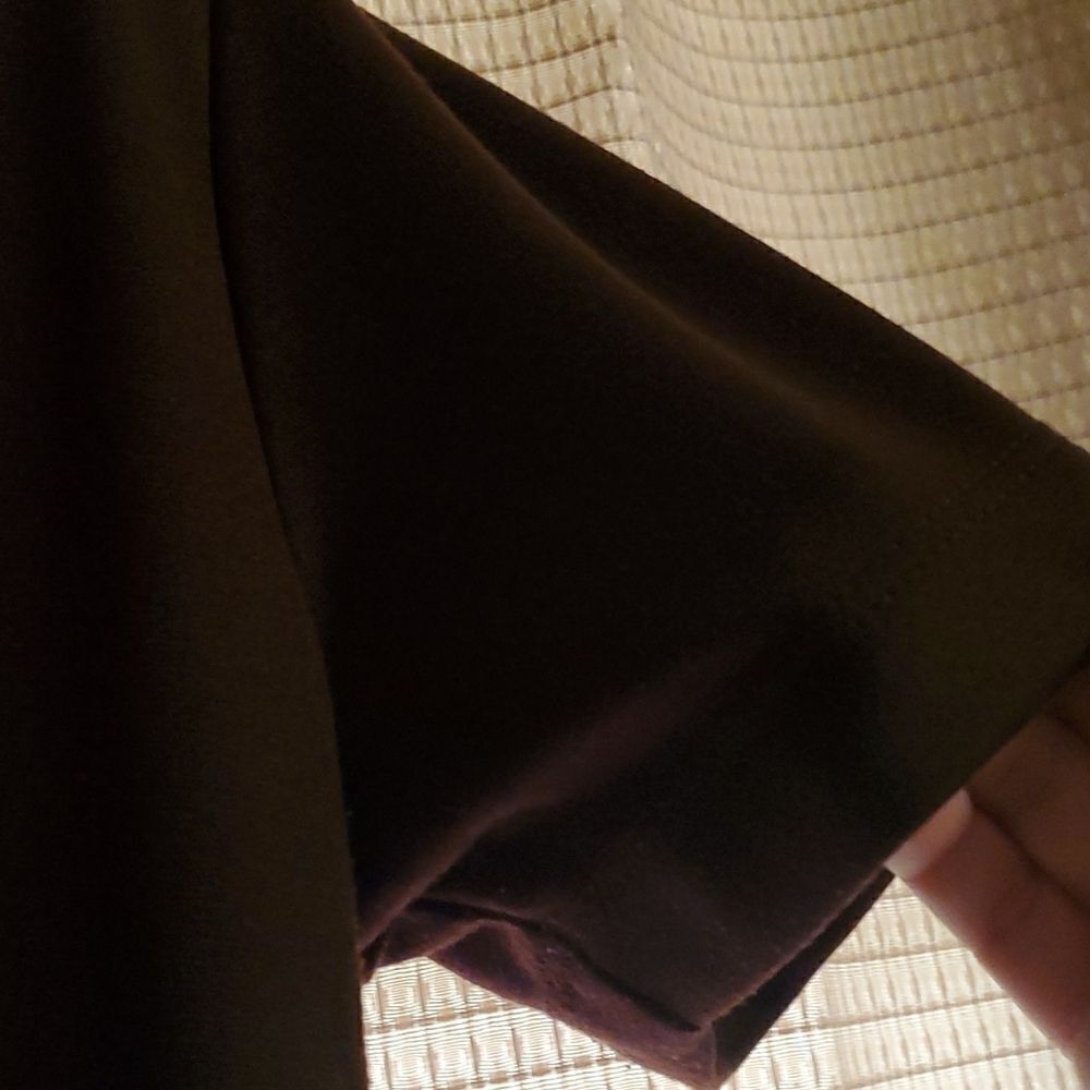 Susan Graver Dress Sz S brown Solid Swing Dress Short Sleeve - Picture 4 of 7